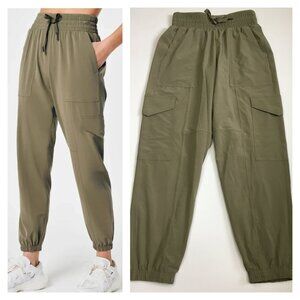SPANX Olive Green OUT OF OFFICE Caro Pockets Jogger Leg Drawstring Waist Pant